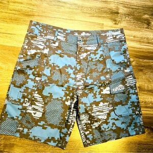 AFTCO Blue/Black Patterned Tactical Fishing Shorts 38